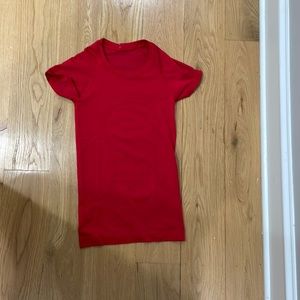 Red lululemon swiftly tech short sleeve tee shirt